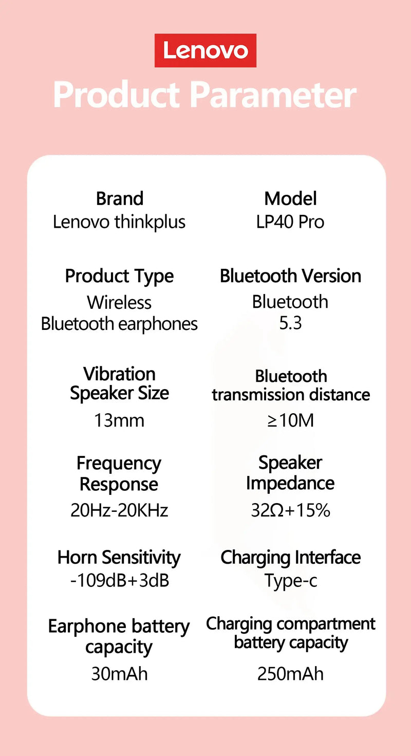 Super Original Lenovo LP40 Pro TWS